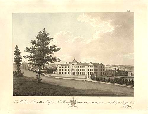 The Soho Manufactory of 1765 – pioneer of the factory system and the industrial steam engine