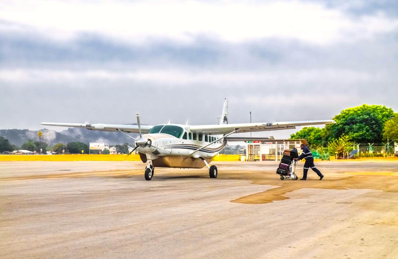 A stationary aircraft at Dodoma Airport
