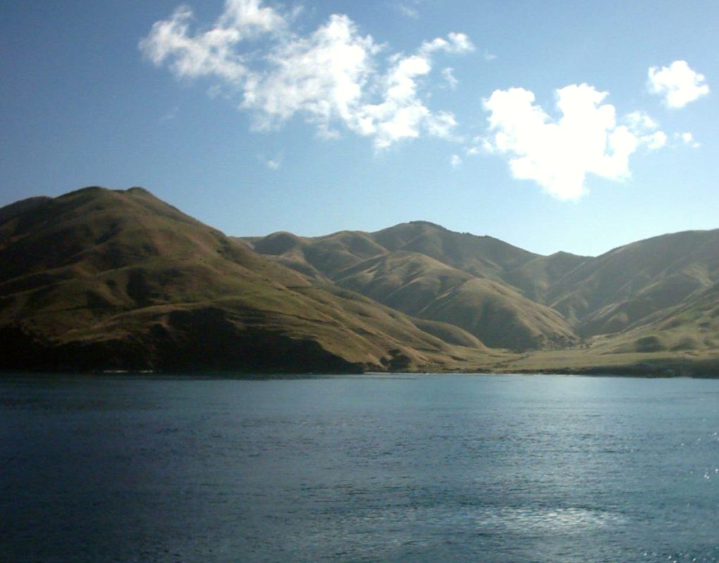 The Marlborough Sounds as seen from the Wellington-Picton ferry.
