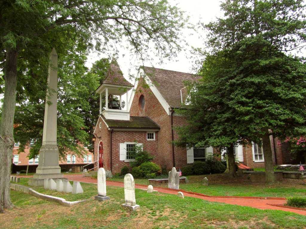Christ Church entrance and bell tower in Dover