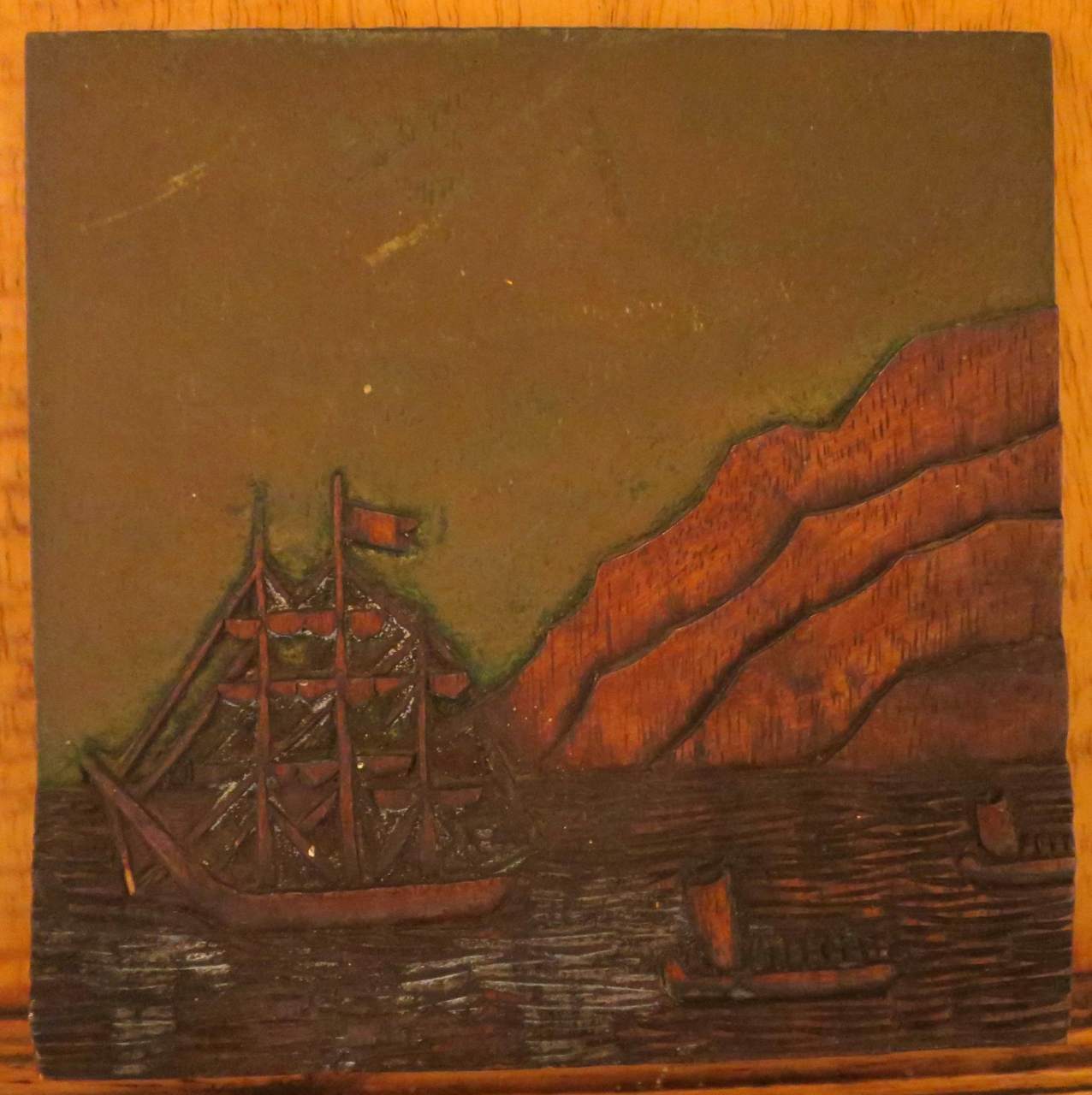Depiction of Hawaiian warriors meeting Captain Cook off the coast of Lahaina