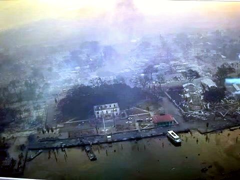 A view of the town after the August 2023 wildfire