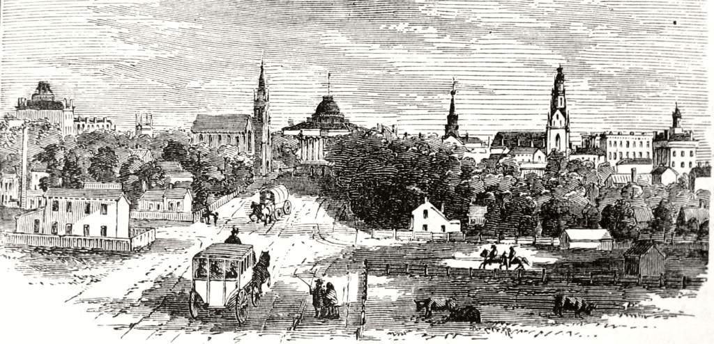 View of downtown and Capitol from Washington Street, 1865
